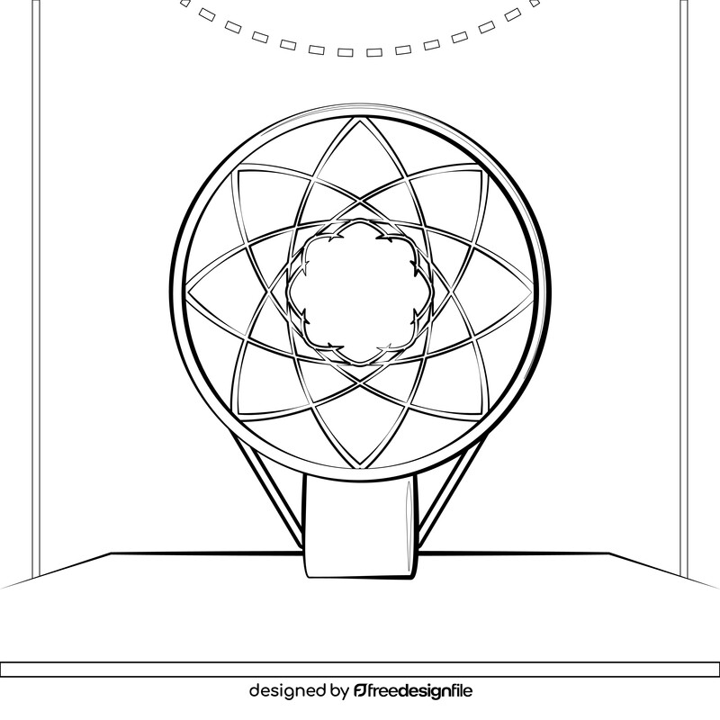 Basketball hoop black and white vector