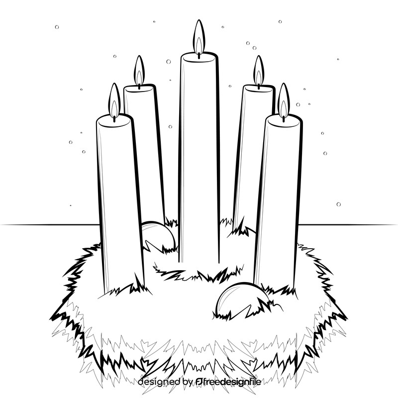 Advent candle decorations black and white vector