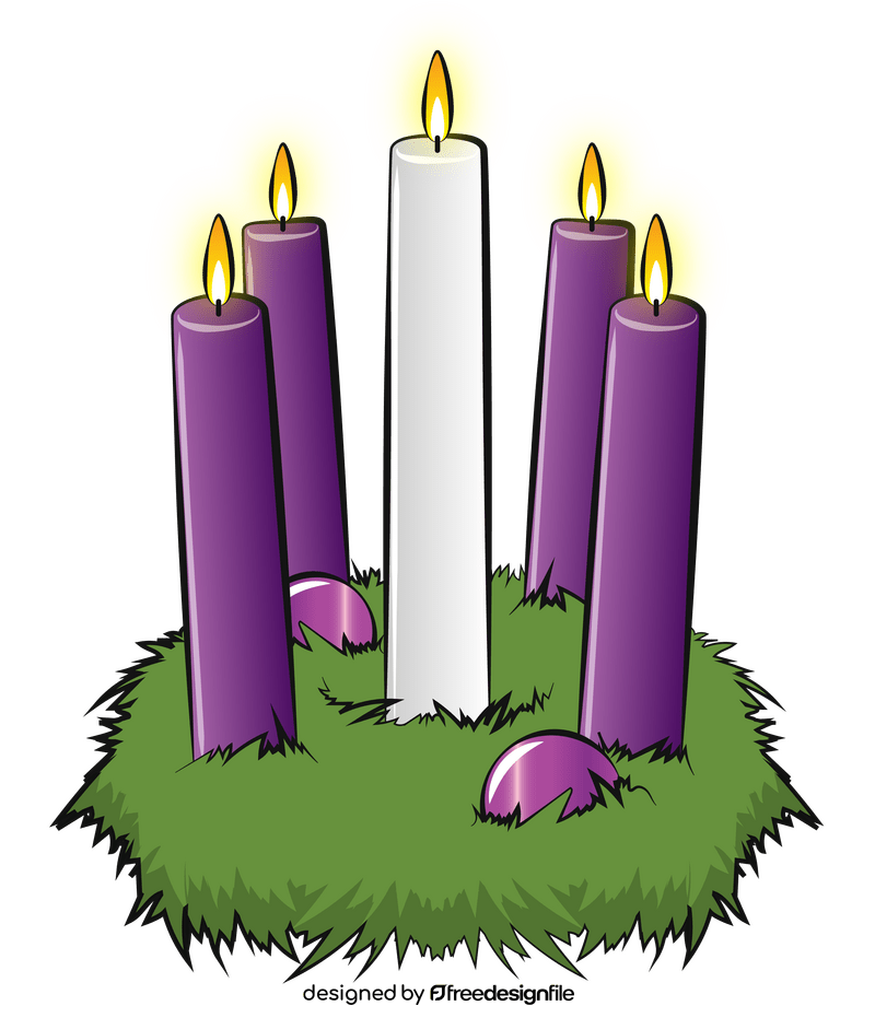 Advent candle decorations clipart