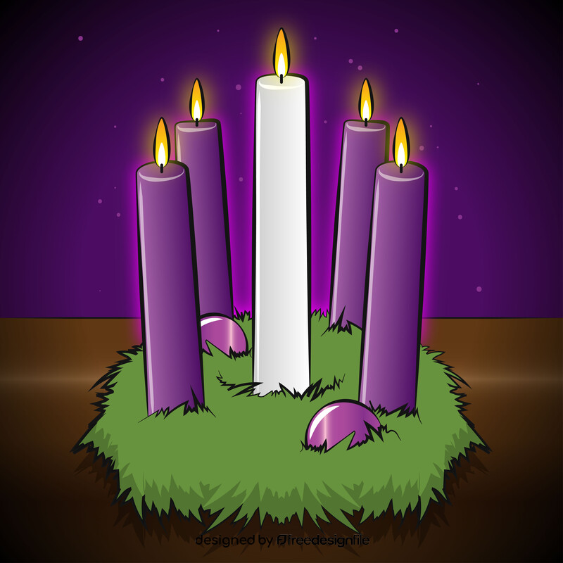 Advent candle decorations vector