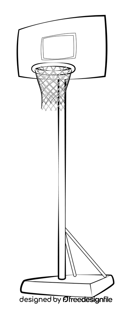 Basketball hoop drawing black and white clipart