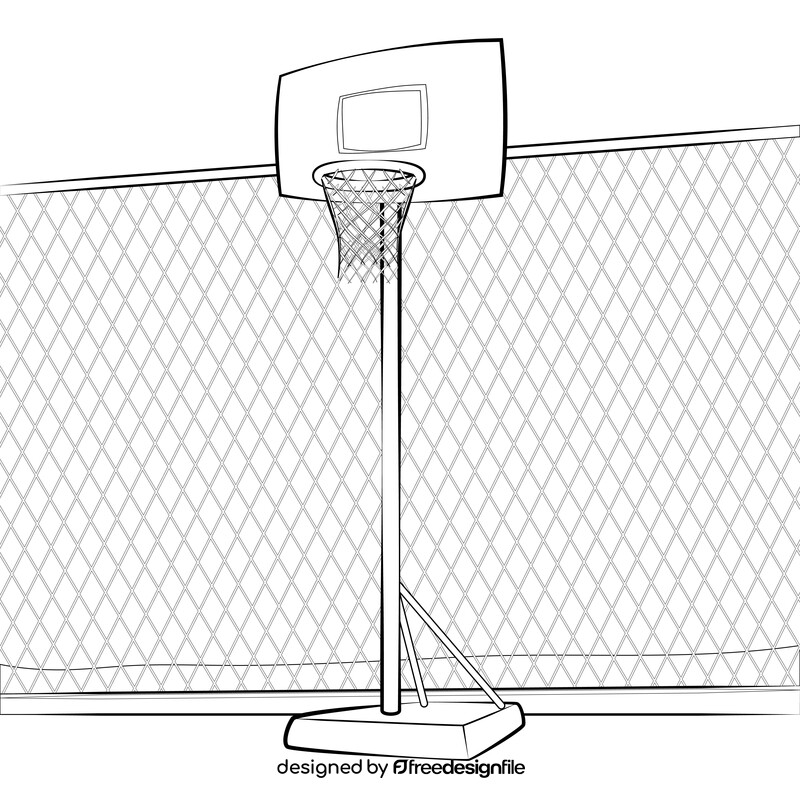 Basketball hoop drawing black and white vector