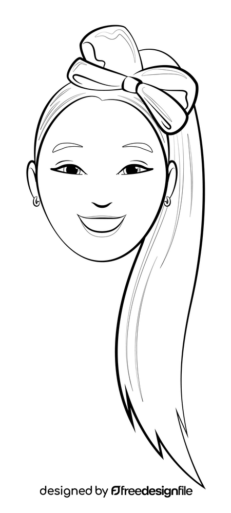 Jojo siwa black and white clipart