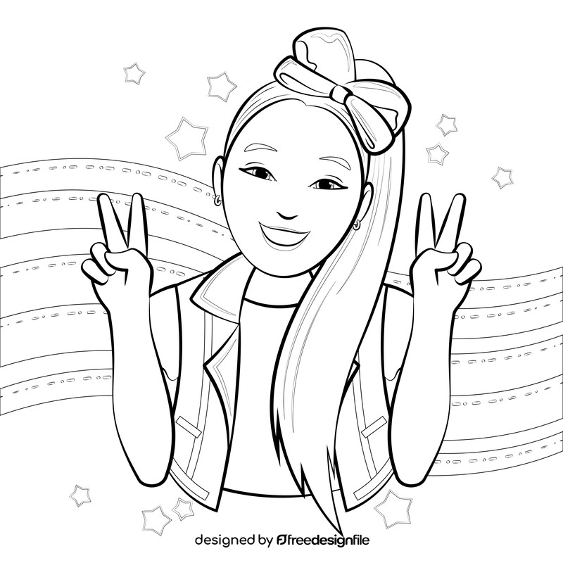 Jojo siwa drawing black and white vector