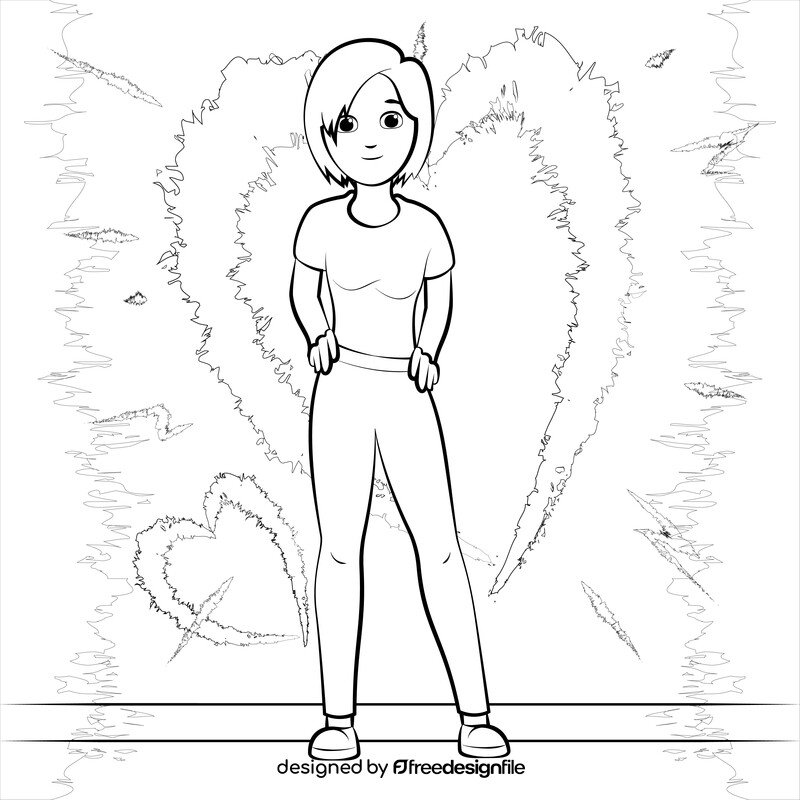 Teenager black and white vector