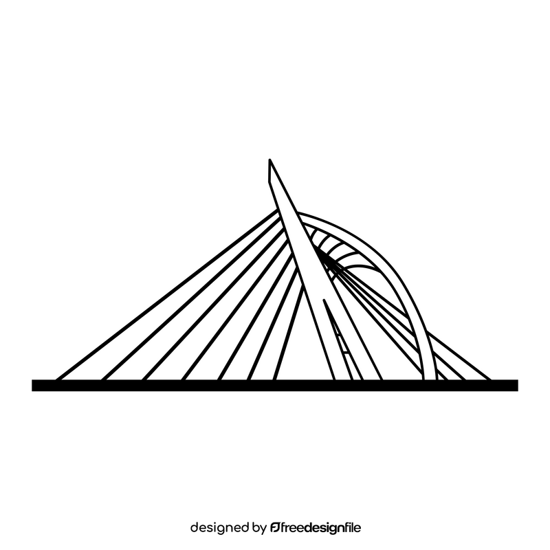 Putrajaya Bridge black and white clipart