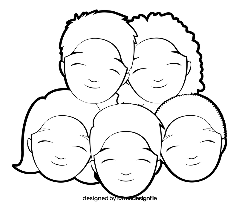 Diversity black and white clipart