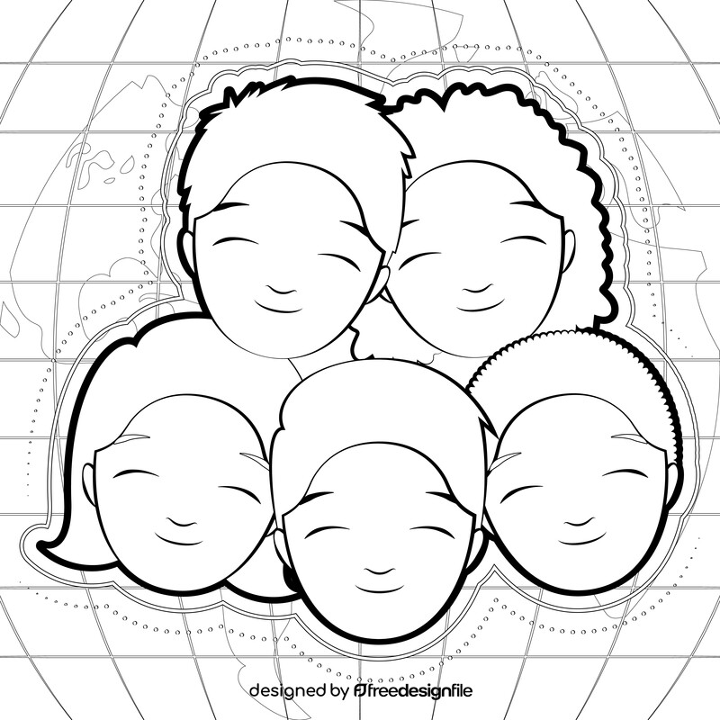 Diversity black and white vector