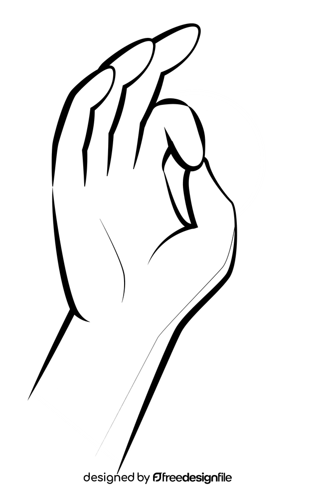 Buddha hand black and white clipart