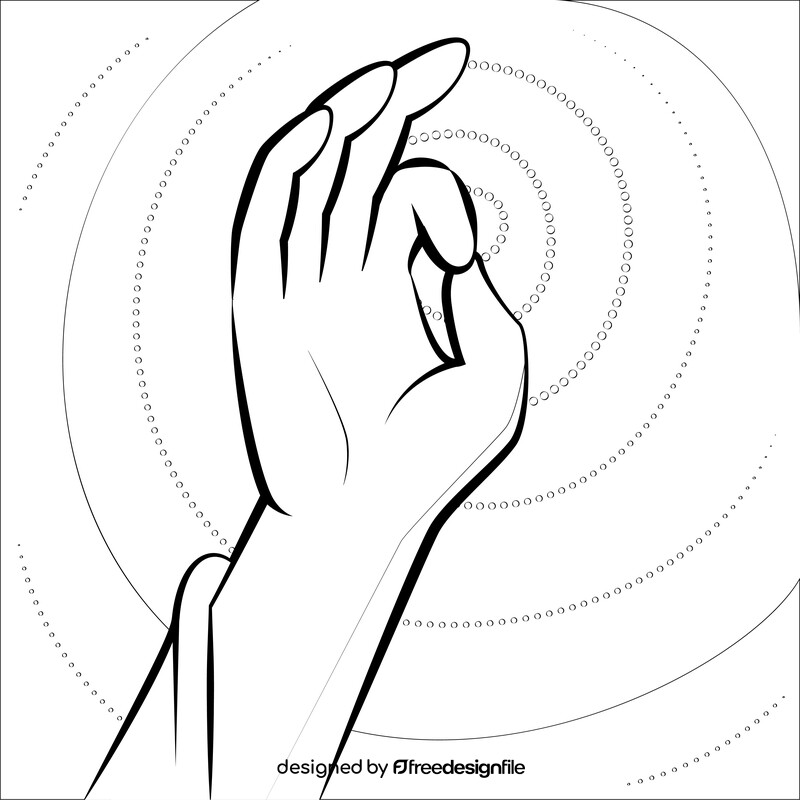 Buddha hand black and white vector