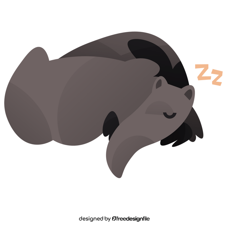 Cartoon anteater sleeping clipart