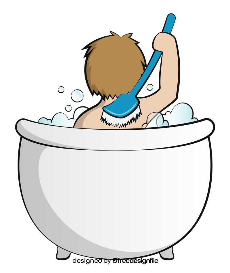 Taking a bath clipart