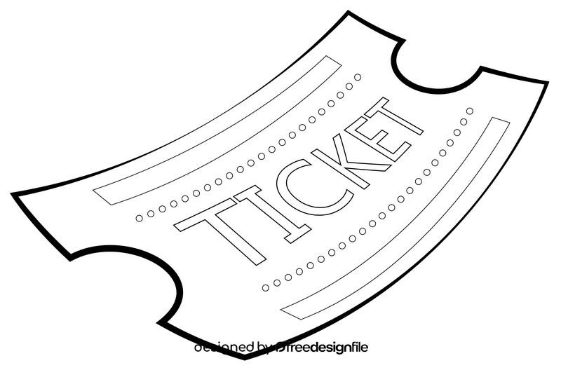 Ticket black and white clipart