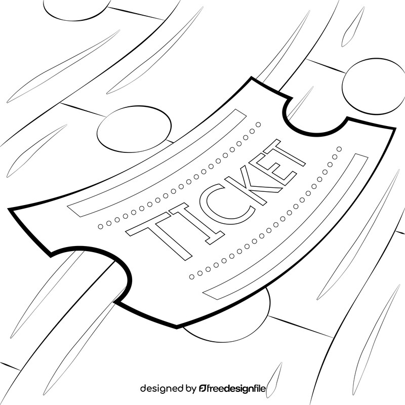 Ticket black and white vector