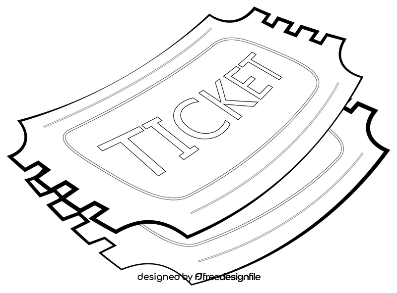 Ticket black and white clipart