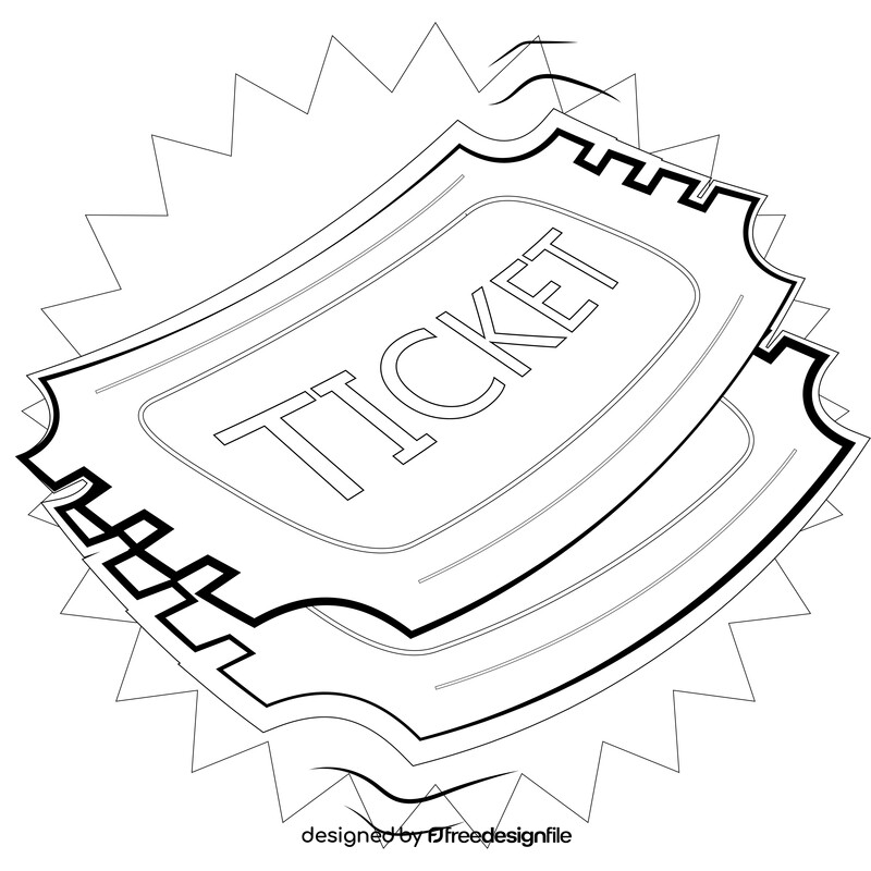 Ticket black and white vector