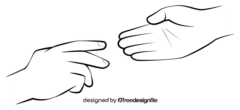 Helping hands drawing black and white clipart