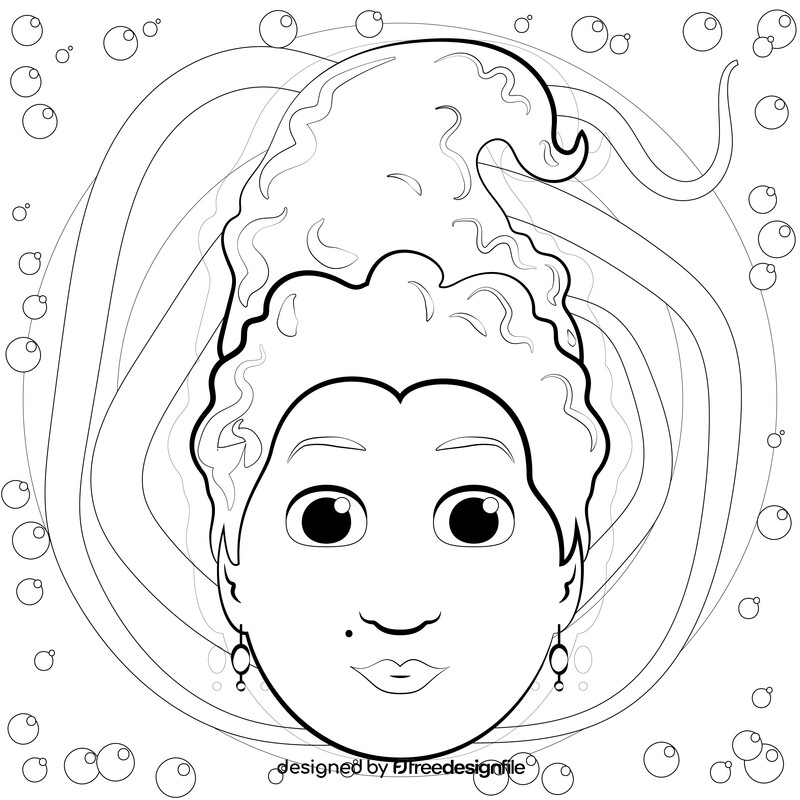 Hocus pocus mary black and white vector