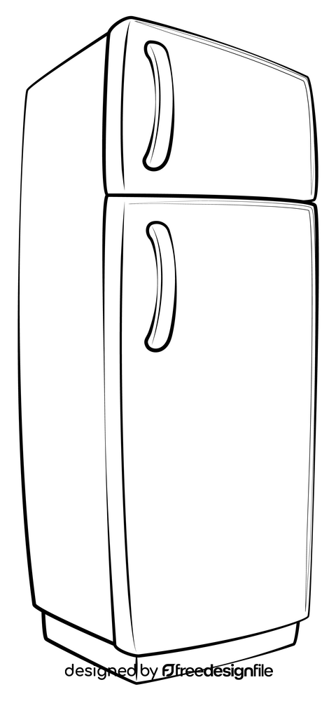 Fridge drawing black and white clipart