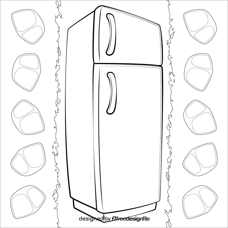 Fridge drawing black and white vector