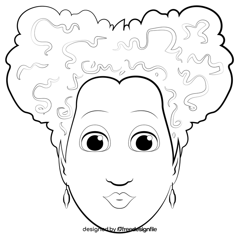 Hocus pocus winifred black and white clipart