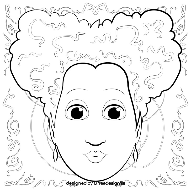 Hocus pocus winifred black and white vector