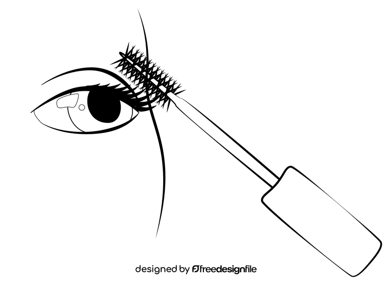 Mascara black and white clipart