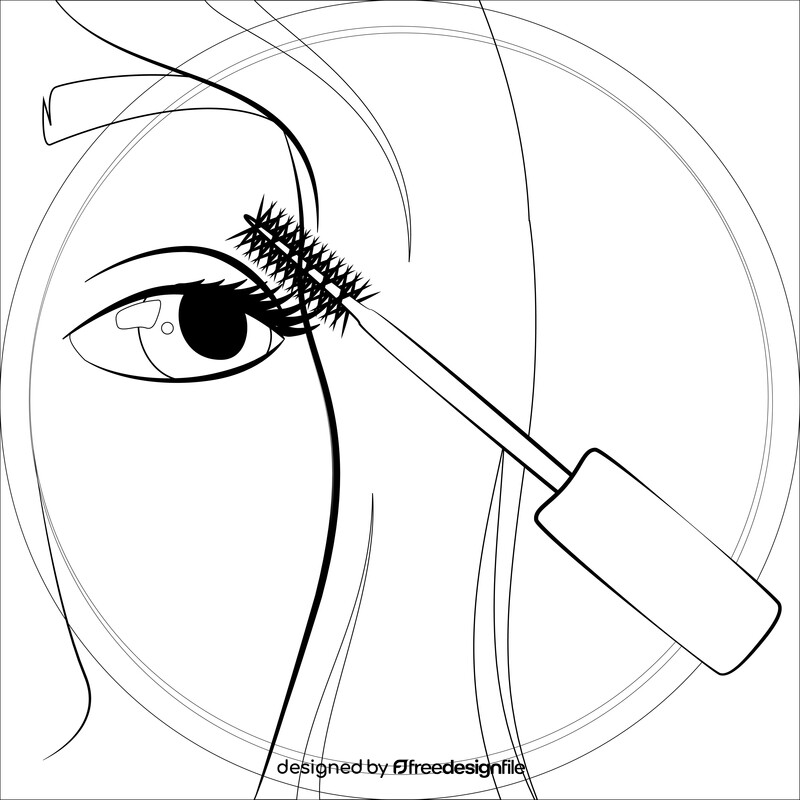 Mascara drawing black and white vector