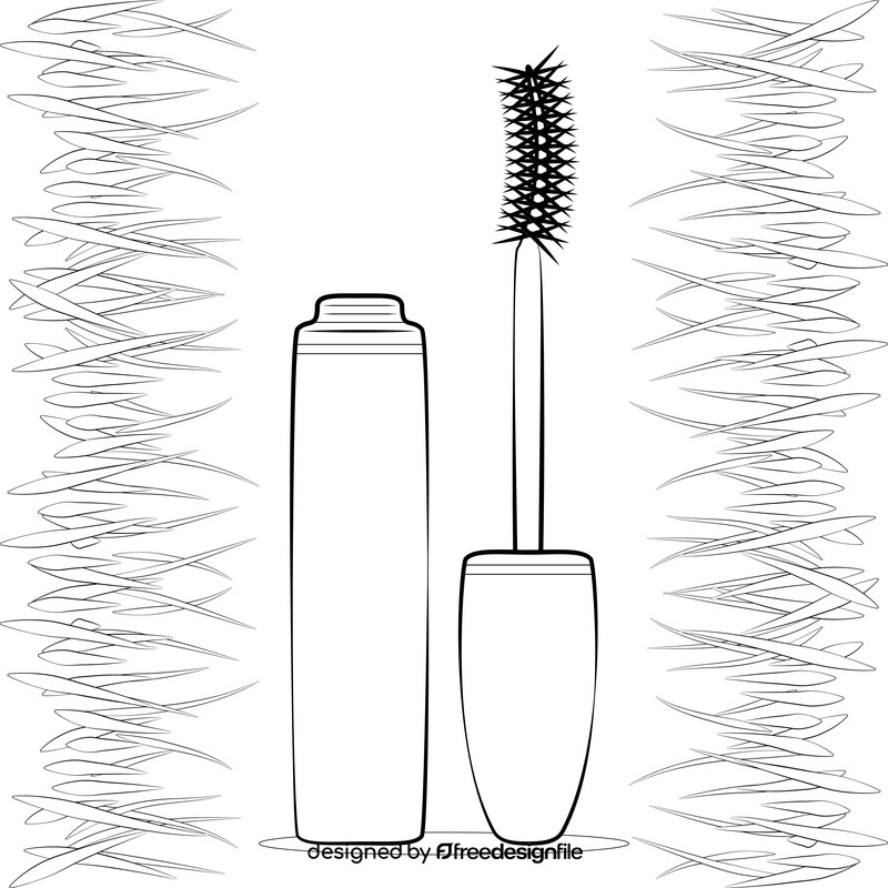 Mascara lipstick black and white vector