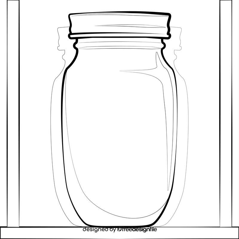 Mason jar black and white vector