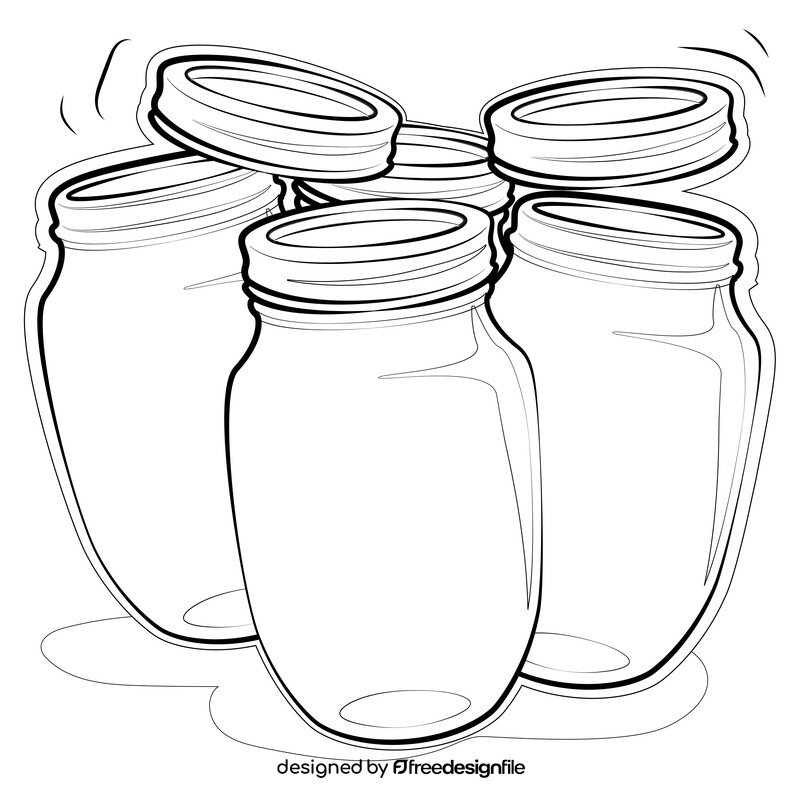 Mason jar black and white vector