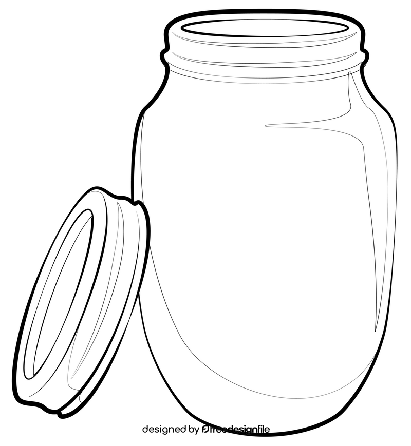 Mason jar drawing black and white clipart