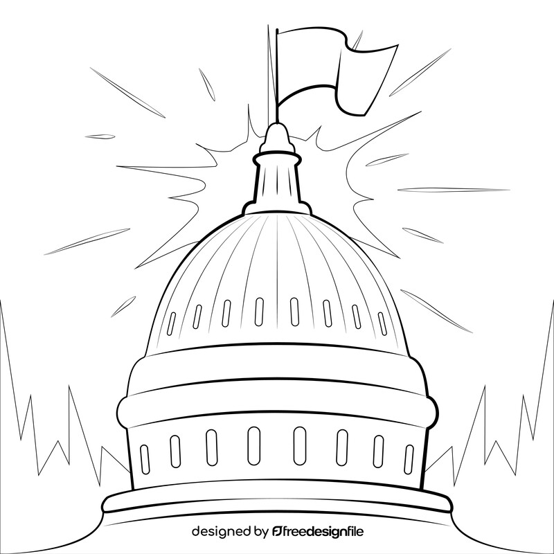 Government drawing black and white vector