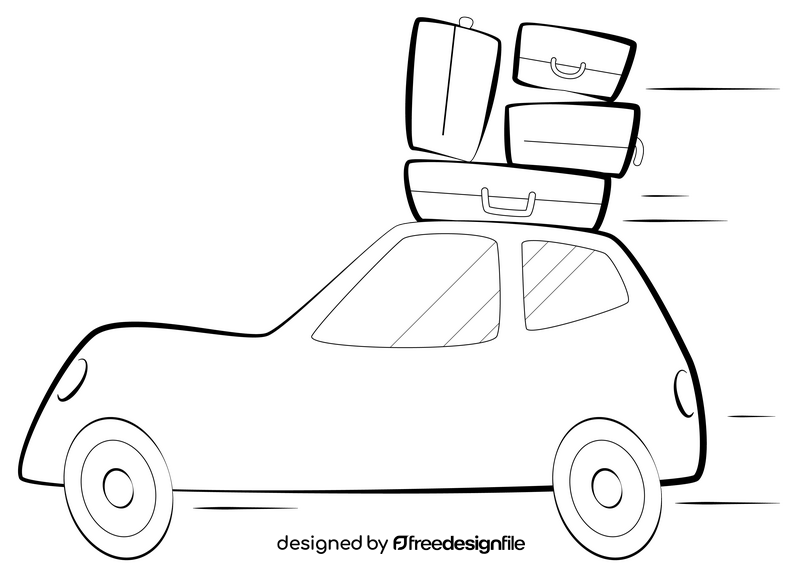 Vacation black and white clipart