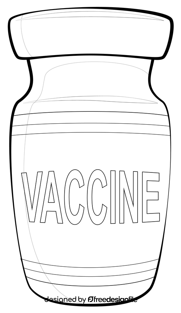 Vaccine black and white clipart