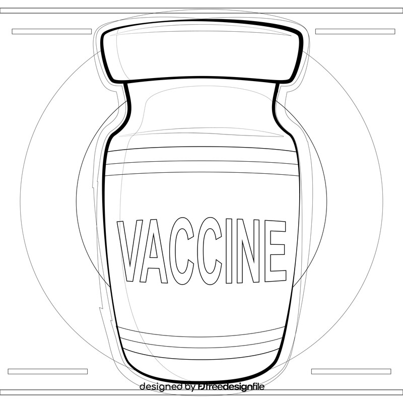 Vaccine black and white vector