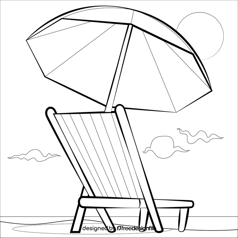 Vacation drawing black and white vector