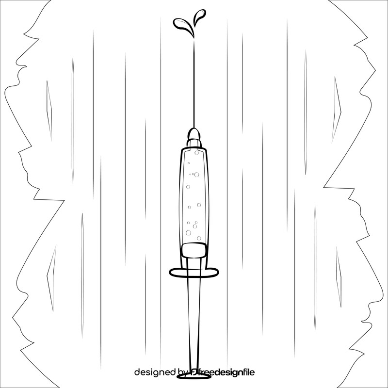 Vaccine black and white vector