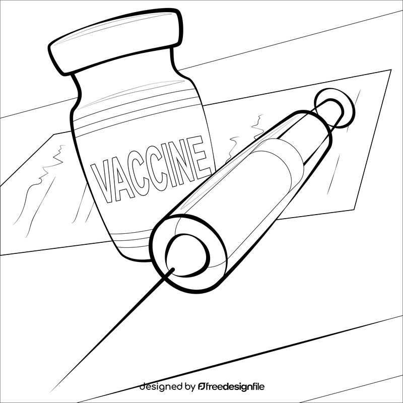 Vaccine drawing black and white vector