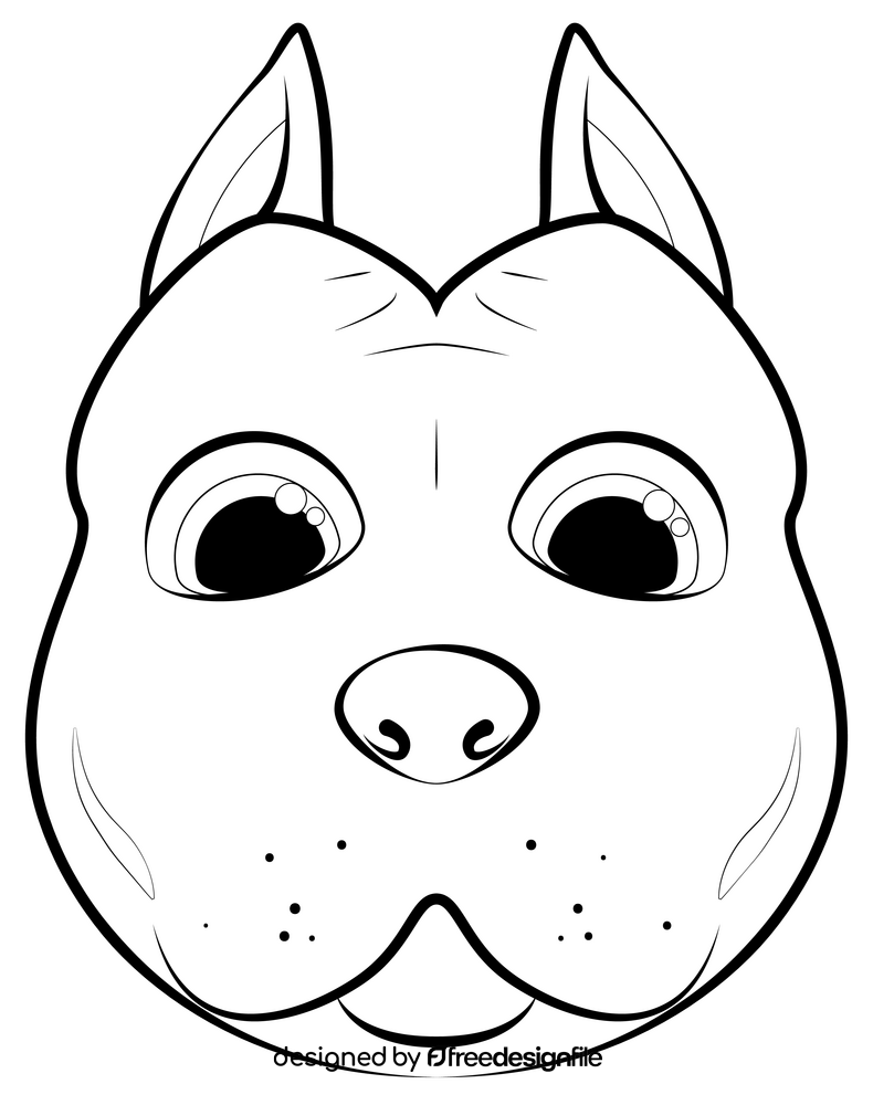 Pitbull black and white clipart