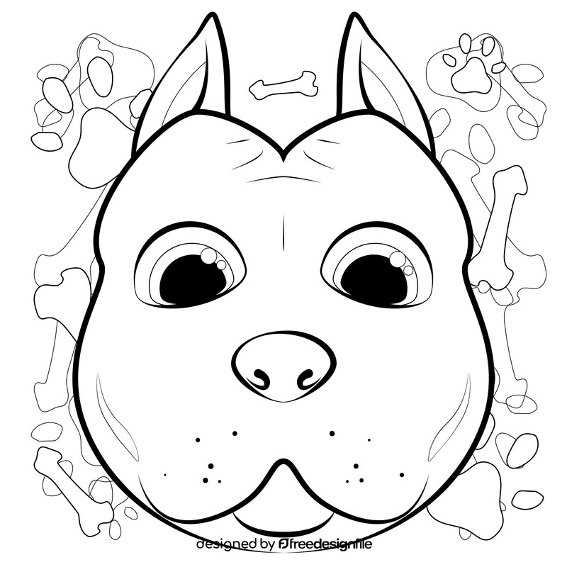 Pitbull drawing black and white vector