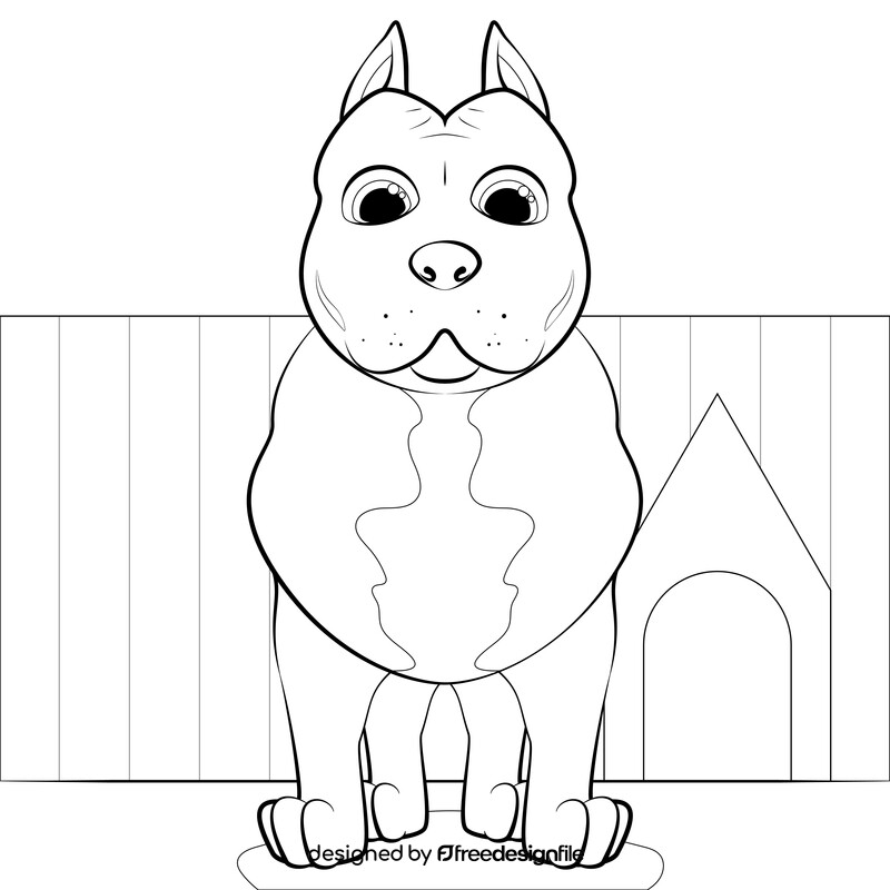 Pitbull drawing black and white vector