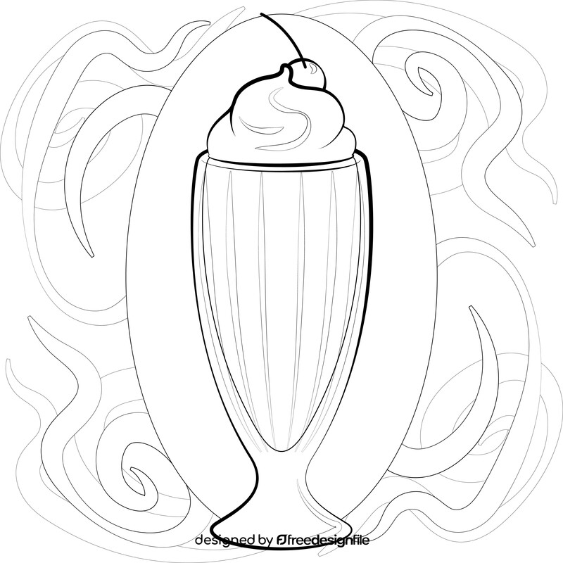 Milkshake black and white vector