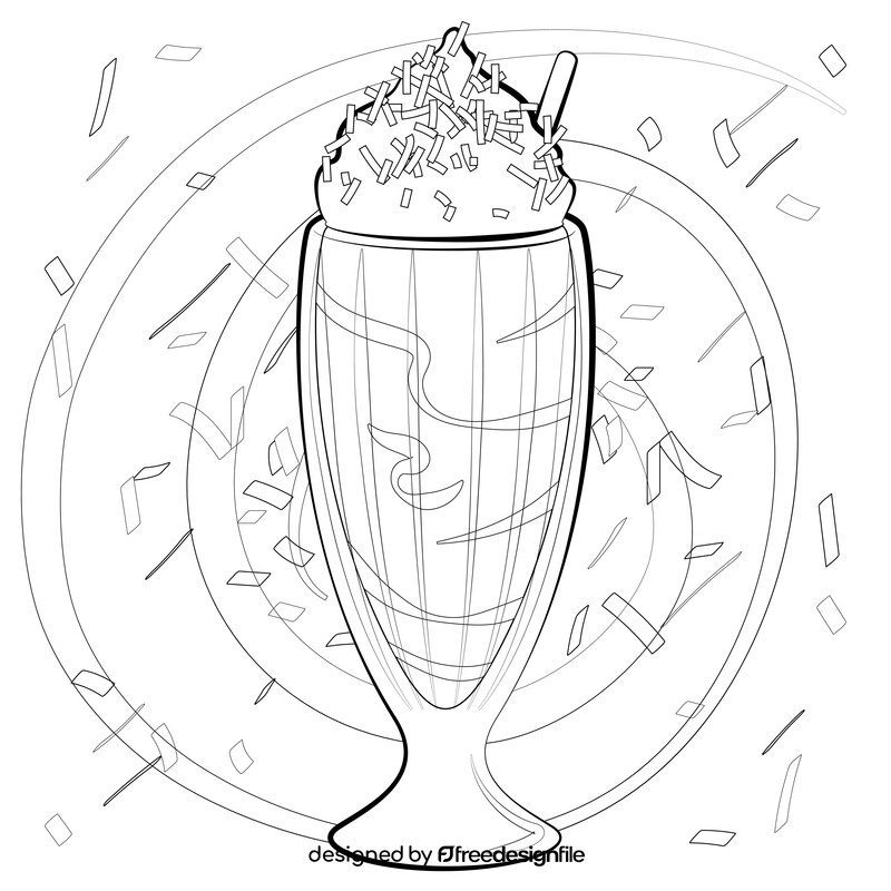 Chocolate milkshake black and white vector