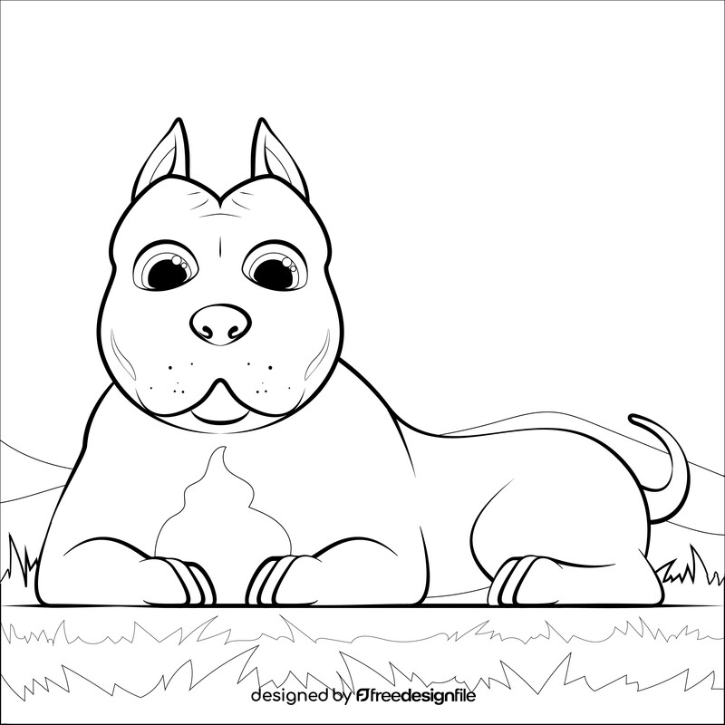 Pitbull dog black and white vector