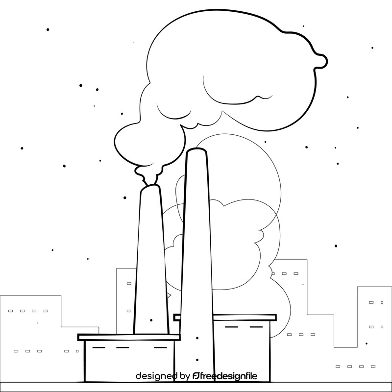 Pollution drawing black and white vector