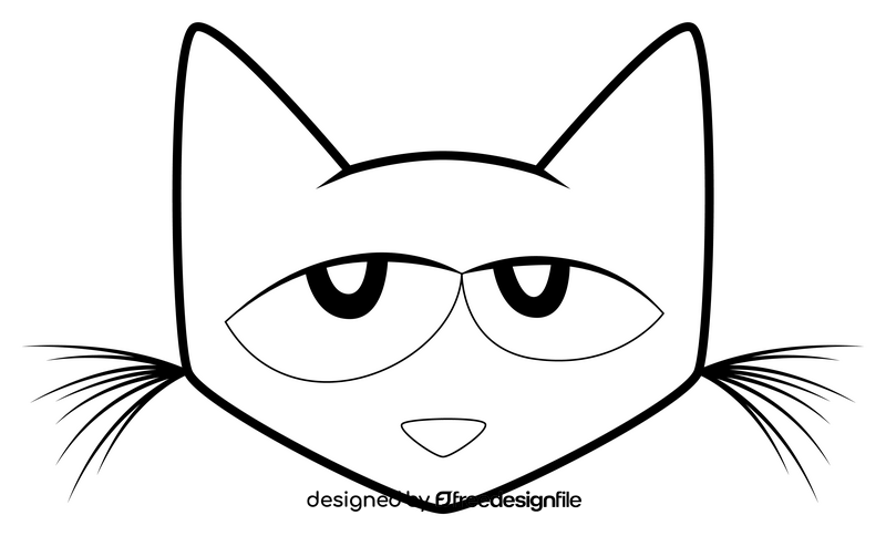 Pete the cat black and white clipart