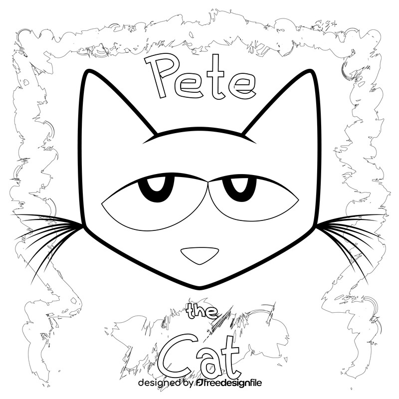 Pete the cat black and white vector