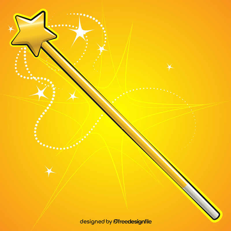 Magic wand drawing vector