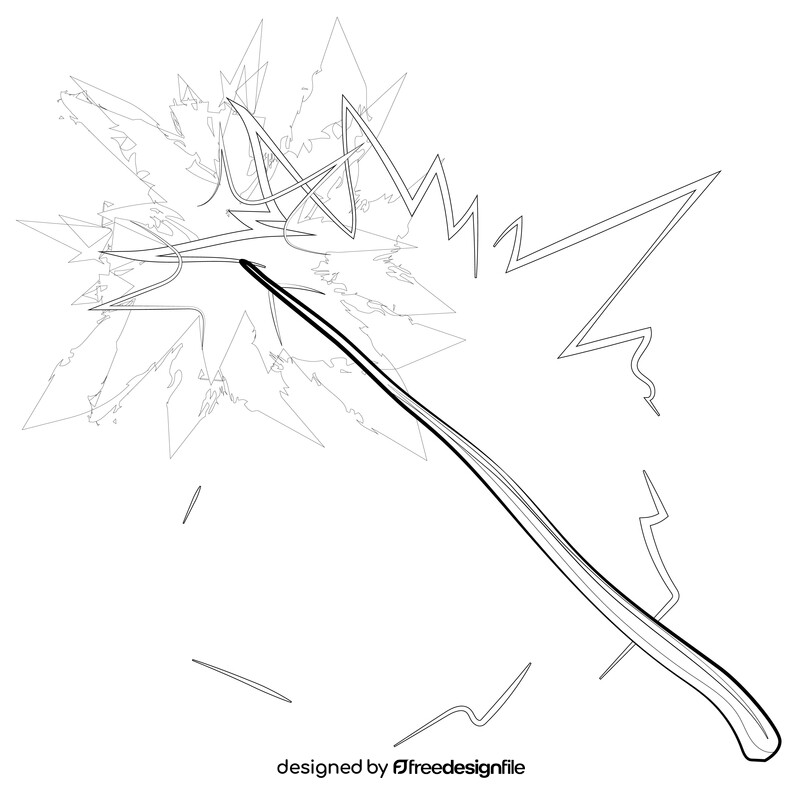 Magic wand cartoon black and white vector